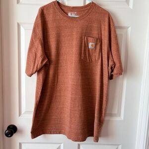 Carhartt Mens XL Loose Fit Heavyweight Pocket T-Shirt Heathered Orange K87-R47